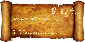 Bodacz Áldor névjegykártya